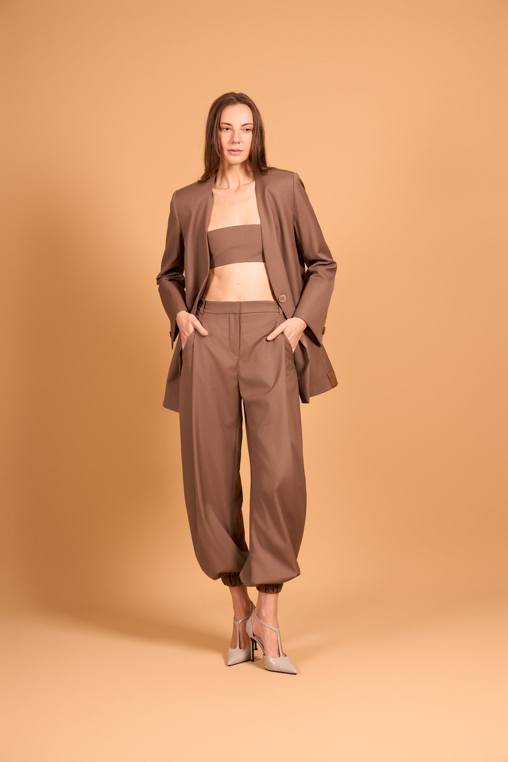 PURE LINE BLAZER WARM TAUPE