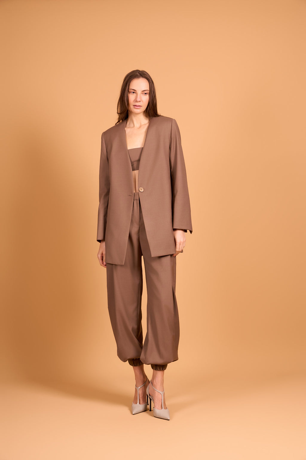 PURE LINE BLAZER WARM TAUPE