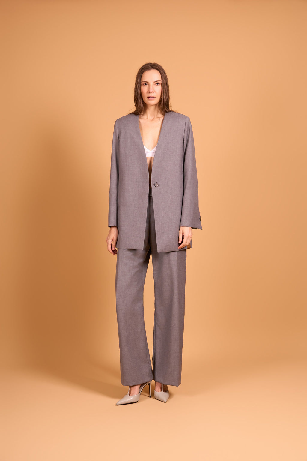 PLISSÉ FOUNDATION TROUSER STONE