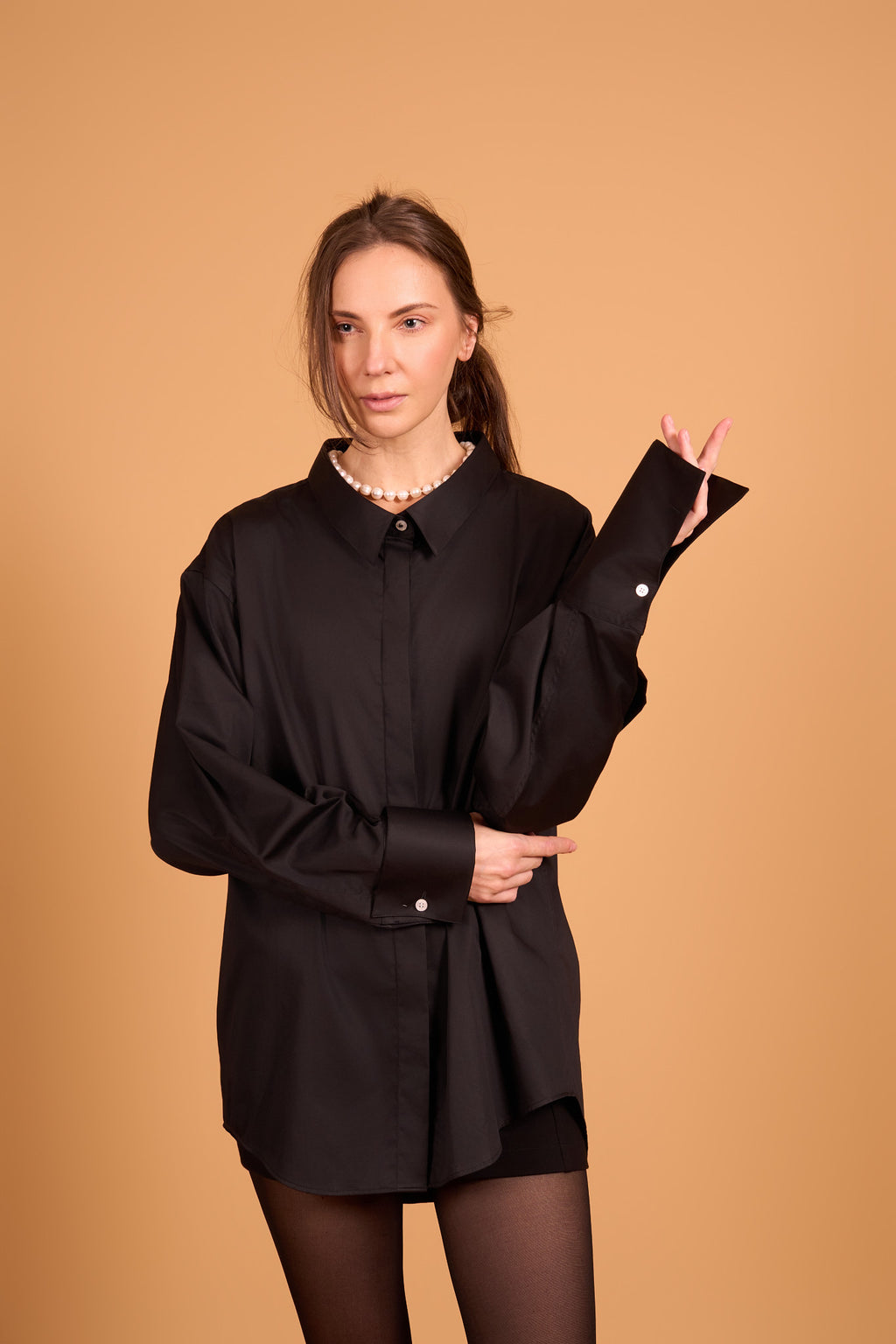 DRAMA COLLAR SHIRT YET BLACK