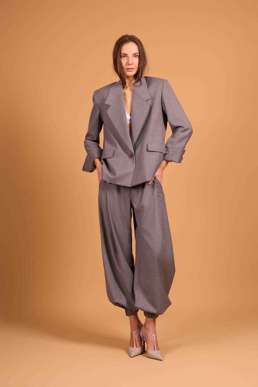 QUIET SWING TROUSER STONE