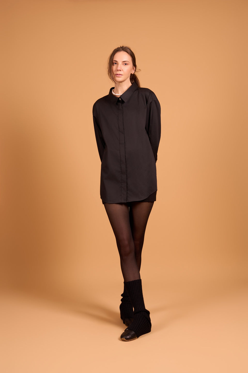 DRAMA COLLAR SHIRT YET BLACK