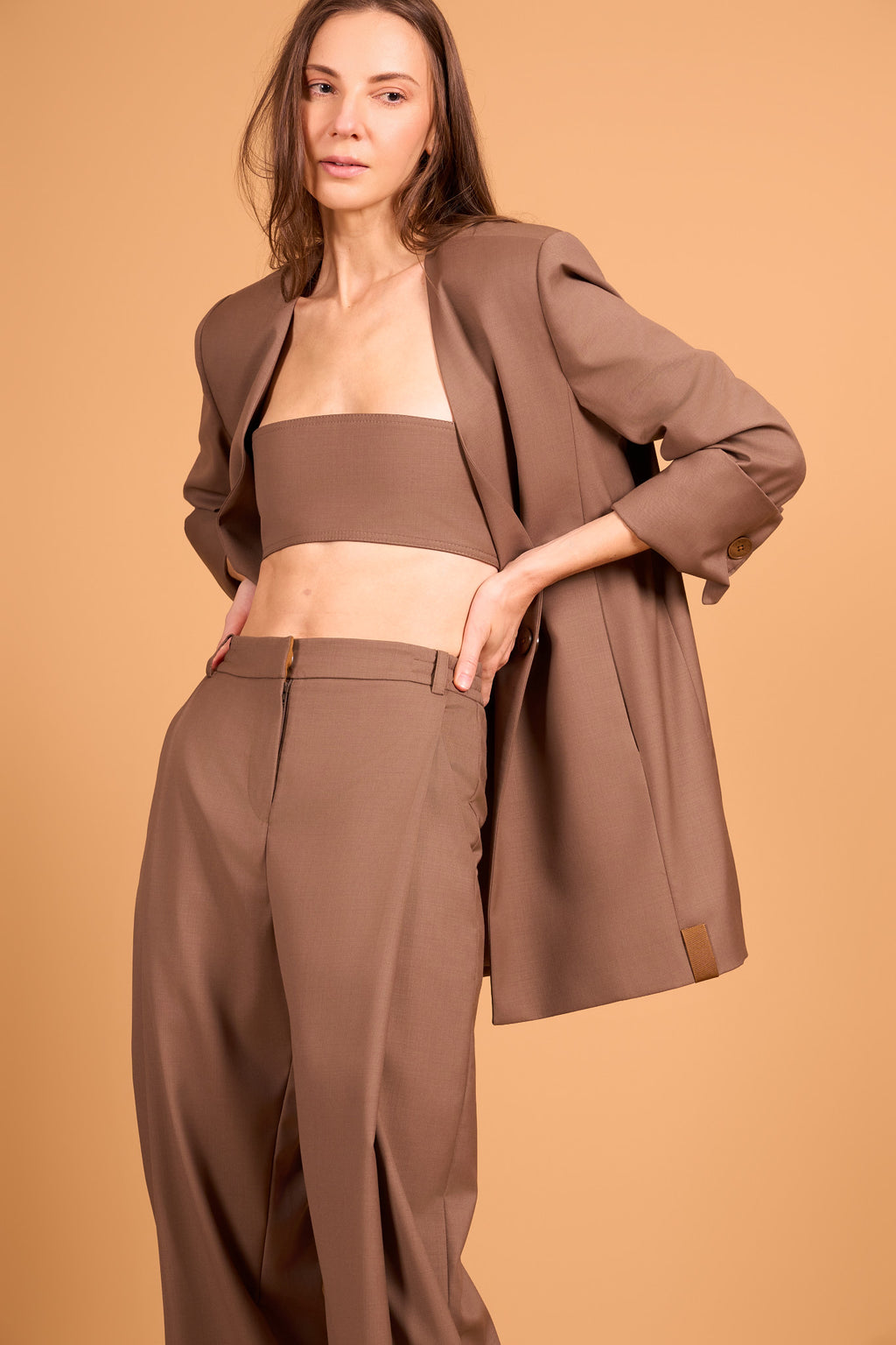 QUIET SWING TROUSER WARM TAUPE