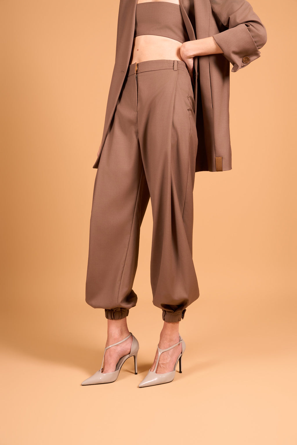 QUIET SWING TROUSER WARM TAUPE