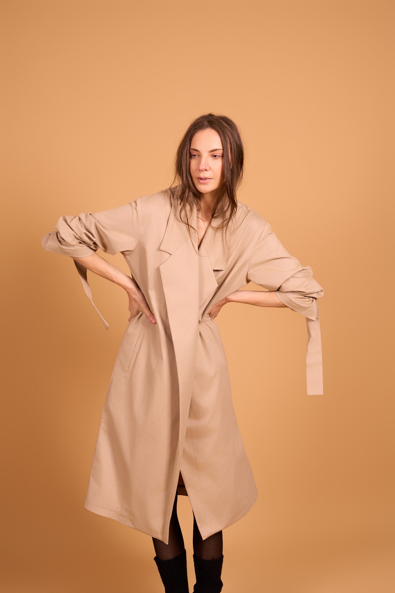STATEMENT COAT SAND