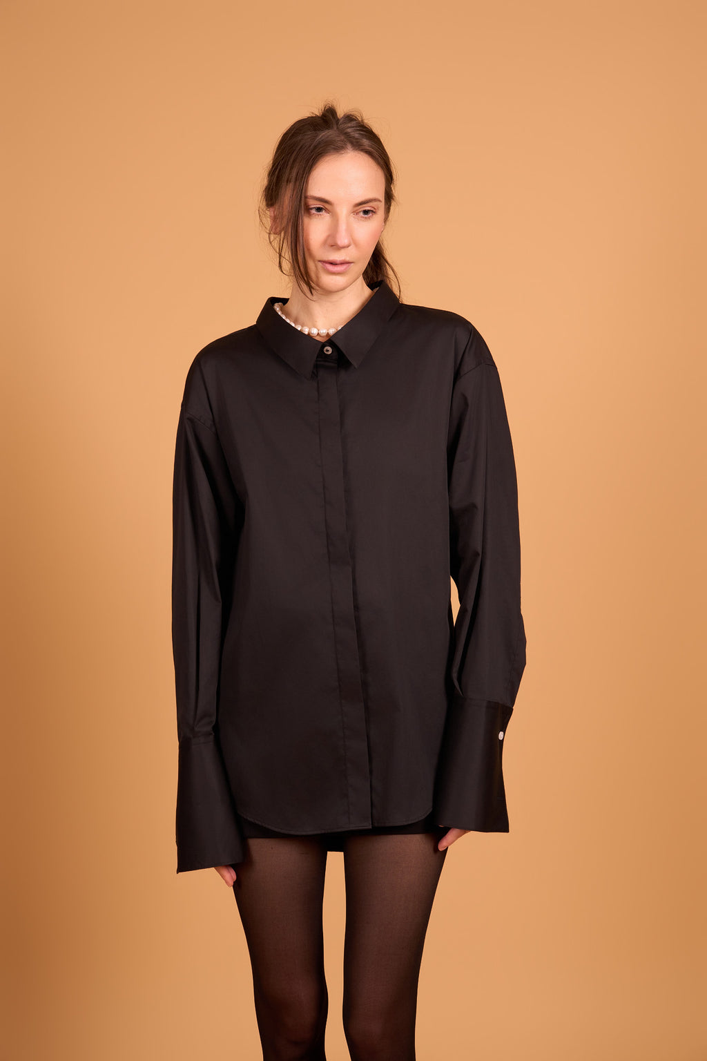 DRAMA COLLAR SHIRT YET BLACK