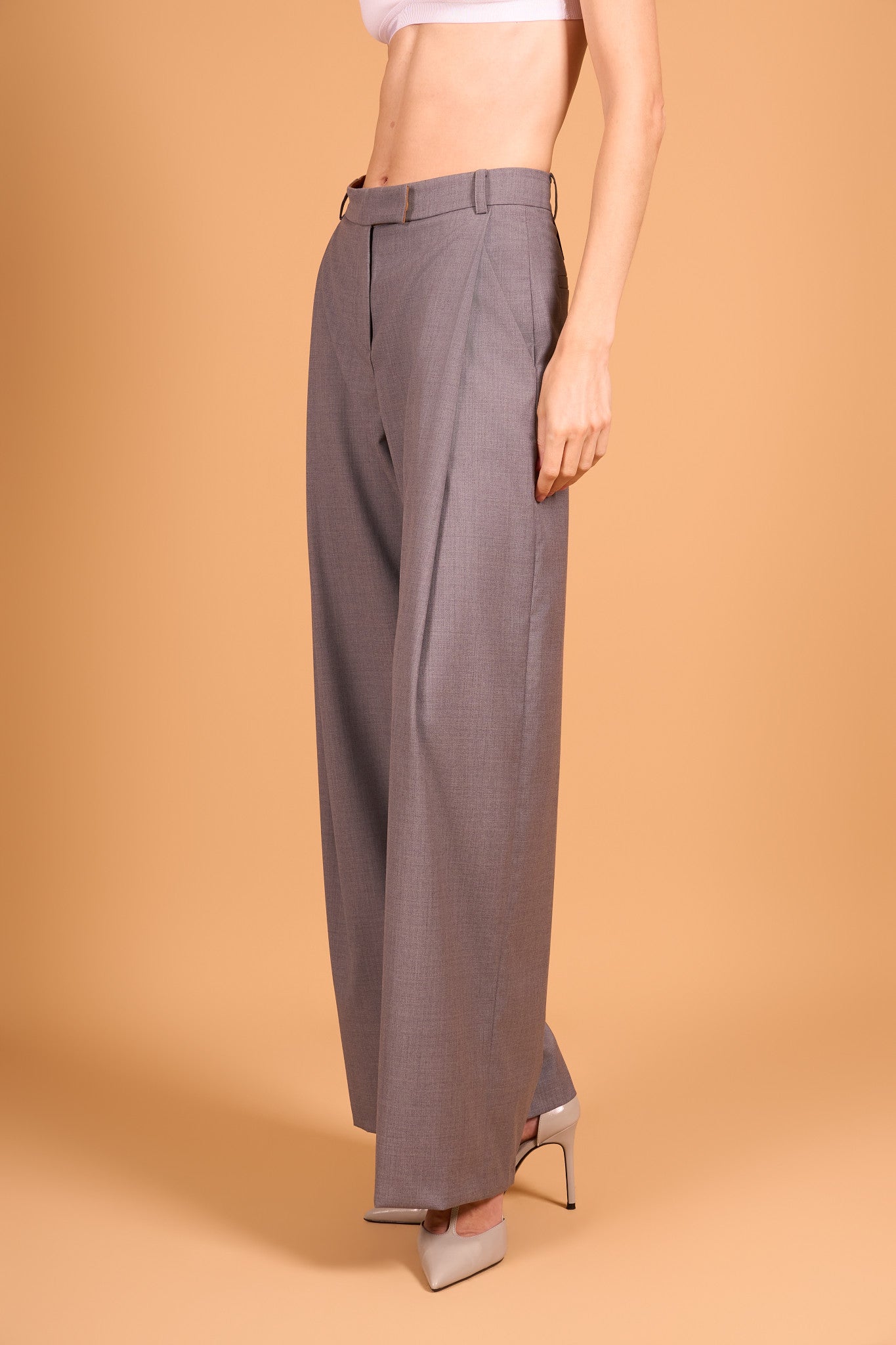 PLISSÉ FOUNDATION TROUSER STONE