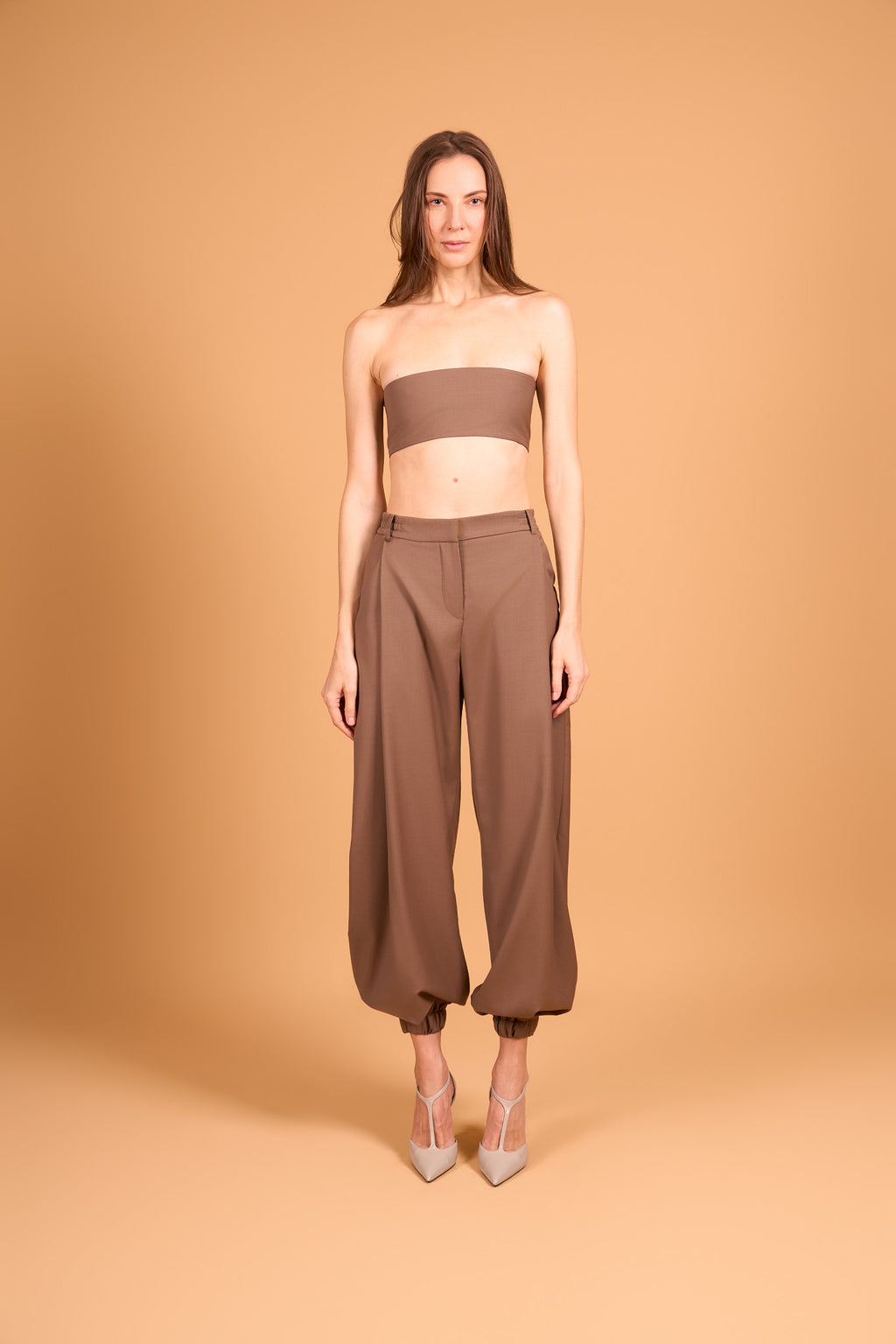 QUIET SWING TROUSER WARM TAUPE