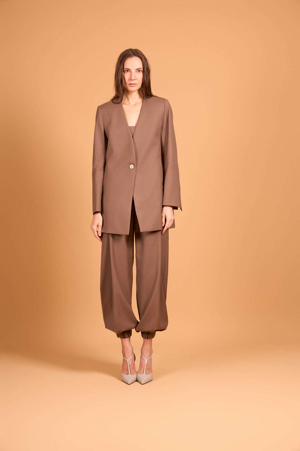 PURE LINE BLAZER WARM TAUPE