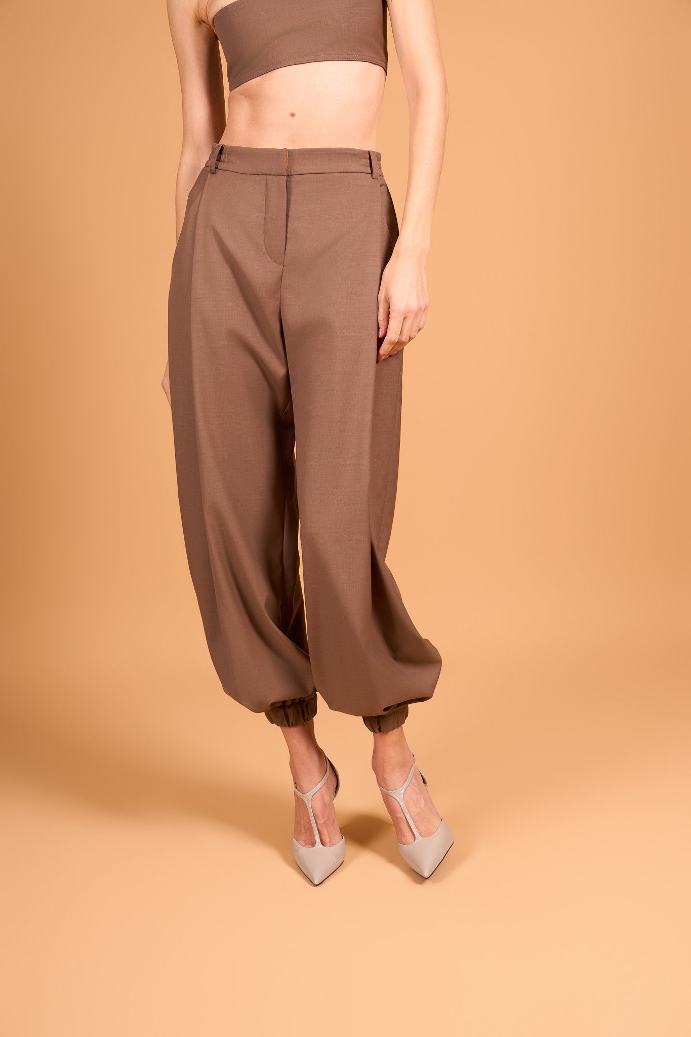 QUIET SWING TROUSER WARM TAUPE