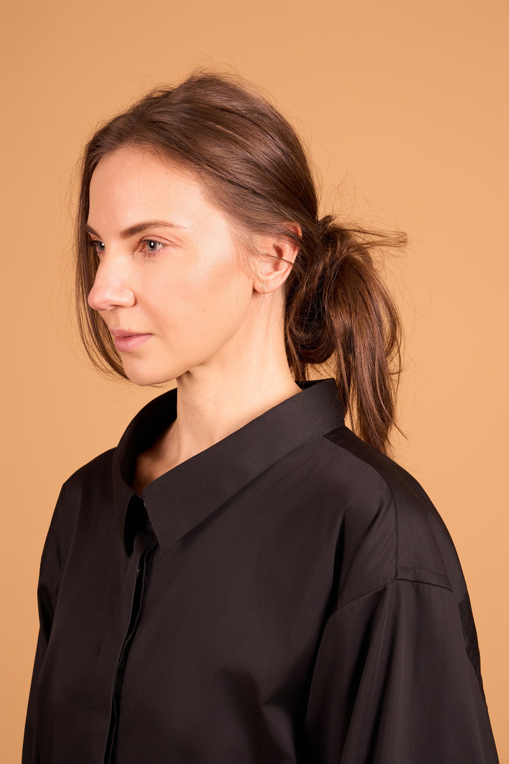 DRAMA COLLAR SHIRT YET BLACK