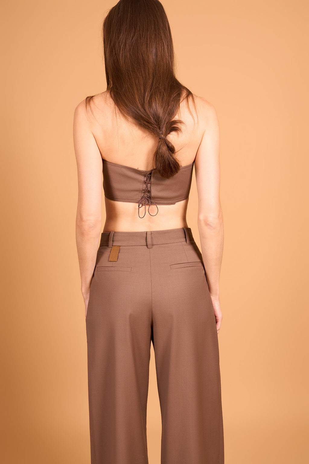 PLISSÉ FOUNDATION TROUSER WARM TAUPE