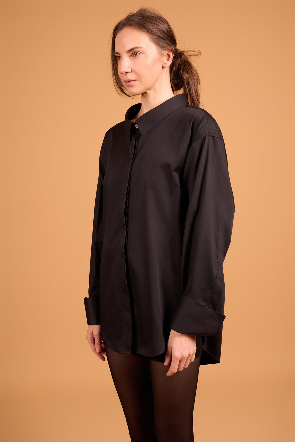 DRAMA COLLAR SHIRT YET BLACK