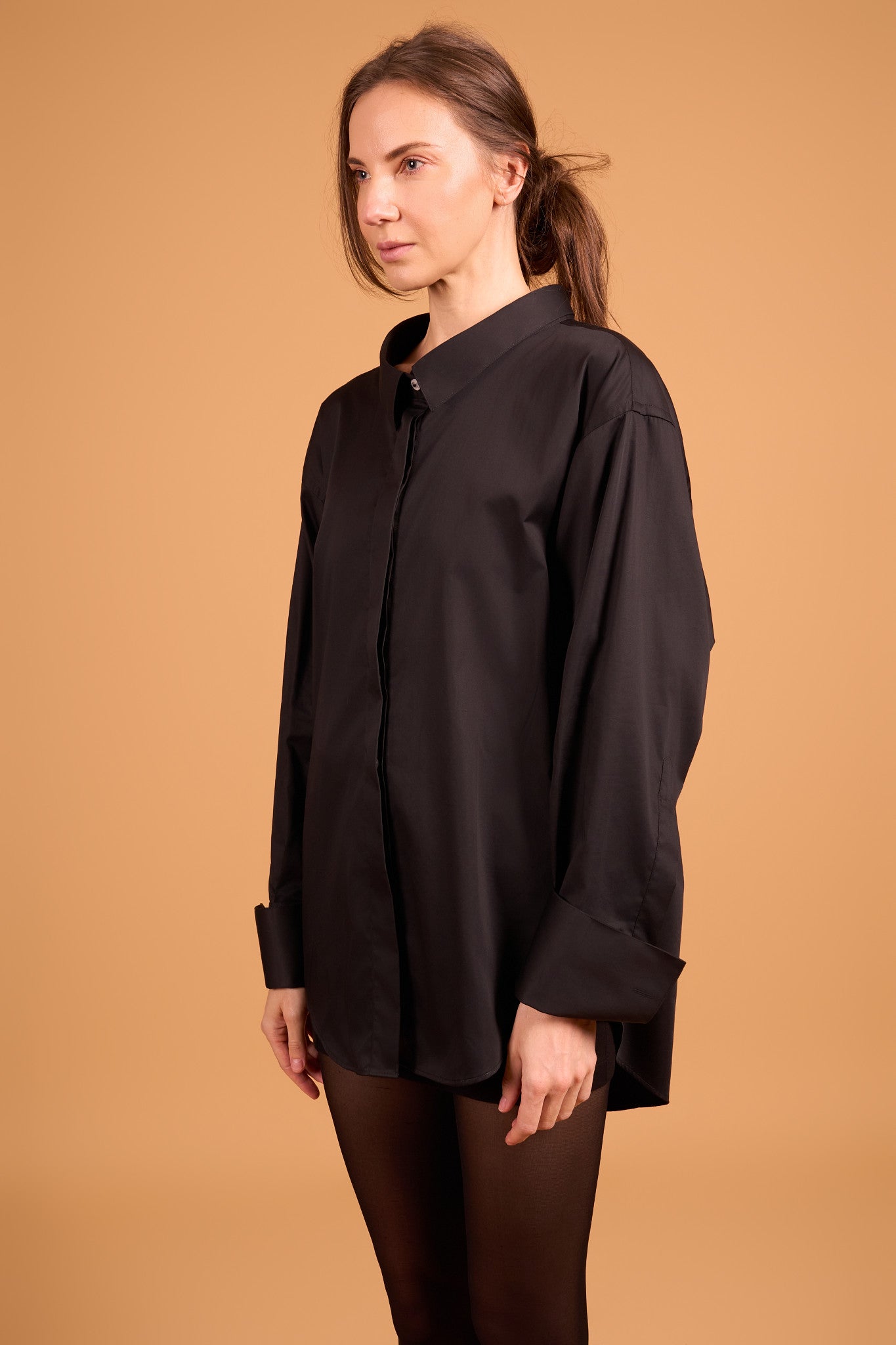 DRAMA COLLAR SHIRT YET BLACK